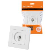 Розетка SAT (F-разъем) 0-2400МГц белая «Сенеж» TDM