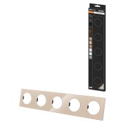 Рамка пятипостовая постовая шампань, стекло, «Байкал» TDM