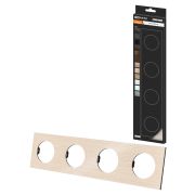 Рамка четверная шампань, алюминий, шлифованный, «Байкал» TDM