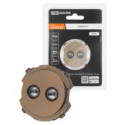 Розетка двойная TV проходная бронза, «Байкал» TDM