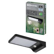 Светильник настенный «Феникс 4» на солн. батарее с датч. движ., 2 Вт, IP65, пластик, черн., TDM