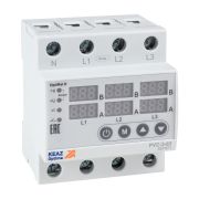 KEAZ Реле напряжения OptiRel D PVC-3-63 с ЖК-дисплеем и контролем тока 3Ф 63 А